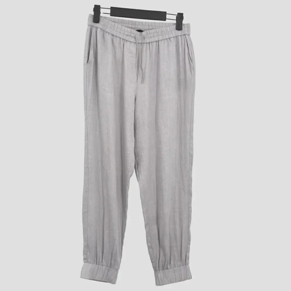 Beautiful People Line Jogger Pants Gray Size S Pull-On Drawstring Beachy Casual‎